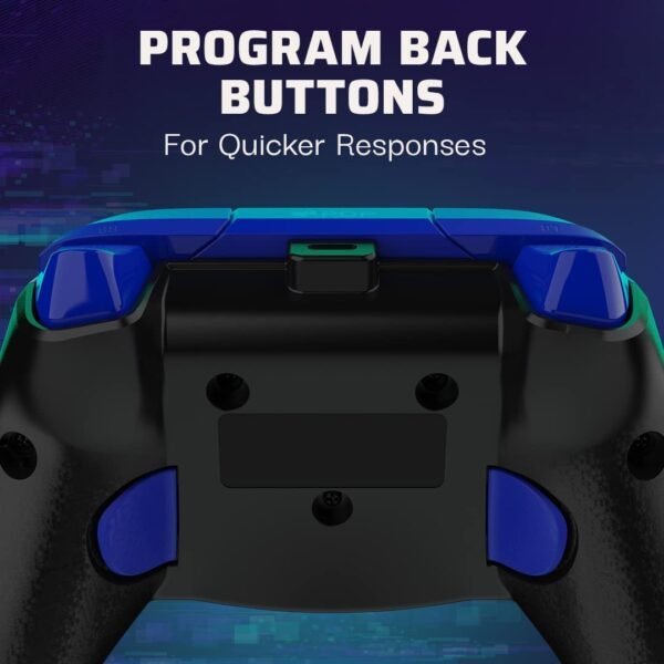 PDP Gaming REMATCH Advanced Wired Controller for Xbox Series X|S/Xbox One/PC, Customizable, App Supported - Glitch Blue