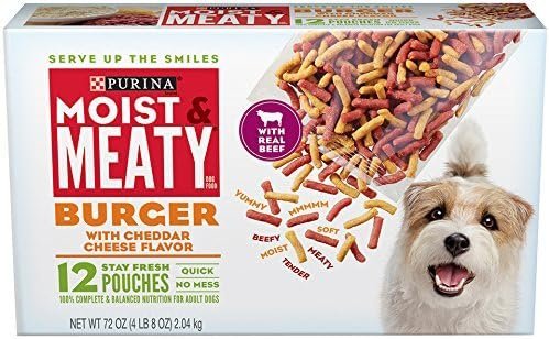 Purina Moist & Meaty Dog Food, Burger w/ Cheddar Cheese Flavor, 6 oz., 60 ct.