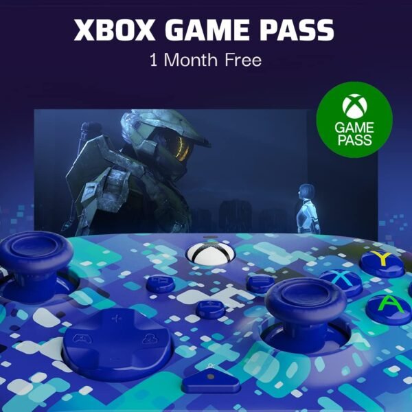 PDP Gaming REMATCH Advanced Wired Controller for Xbox Series X|S/Xbox One/PC, Customizable, App Supported - Glitch Blue