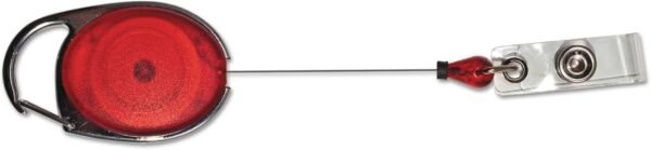 Advantus - Carabiner-Style Retractable ID Card Reel, 30" Extension, Assorted Colors - 20/PK