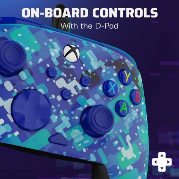 PDP Gaming REMATCH Advanced Wired Controller for Xbox Series X|S/Xbox One/PC, Customizable, App Supported - Glitch Blue