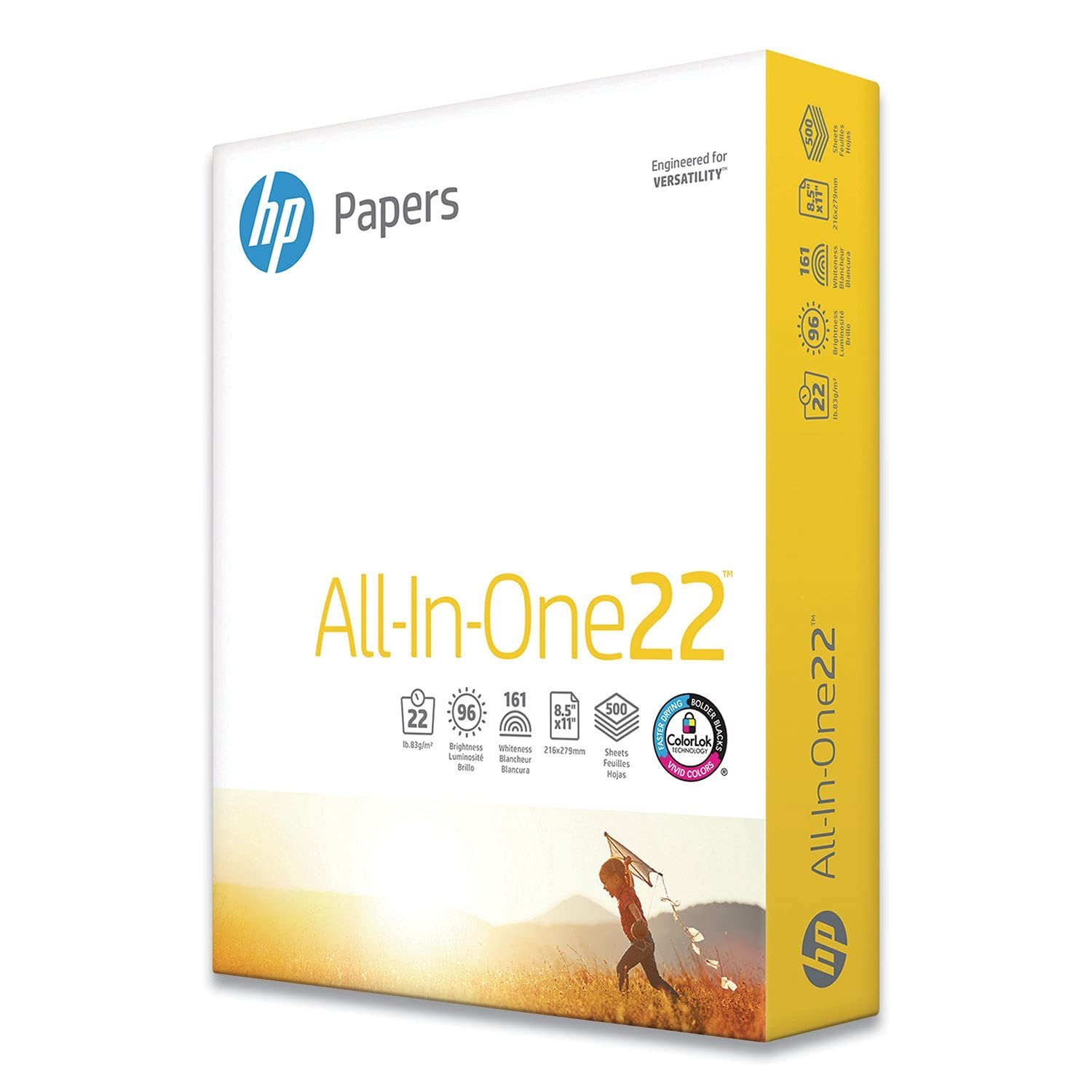 HP Printer Paper, All-In-One 22lb Copy Paper, 96 Bright, 8.5x11 - 1 Mega Ream 750 Sheets