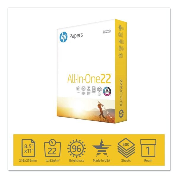 HP Printer Paper, All-In-One 22lb Copy Paper, 96 Bright, 8.5x11 - 1 Mega Ream 750 Sheets