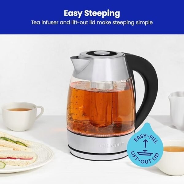 Chefman Custom-Temp 1.8L Electric Tea Kettle With Tea Infuser