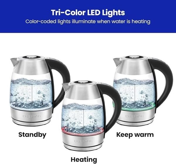 Chefman Custom-Temp 1.8L Electric Tea Kettle With Tea Infuser