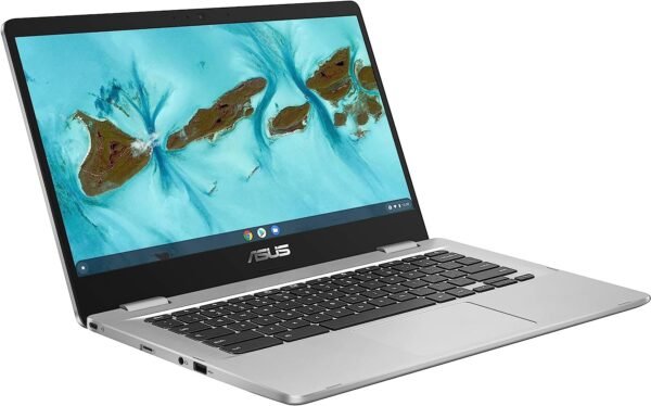 ASUS C424MA-AS48F Chromebook C424, 14.0" 180 Degree FHD NanoEdge Display, Intel Dual Core Celeron Processor, 4GB LPDDR4 RAM, 128GB Storage, Silver Color, C424MA-AS48F