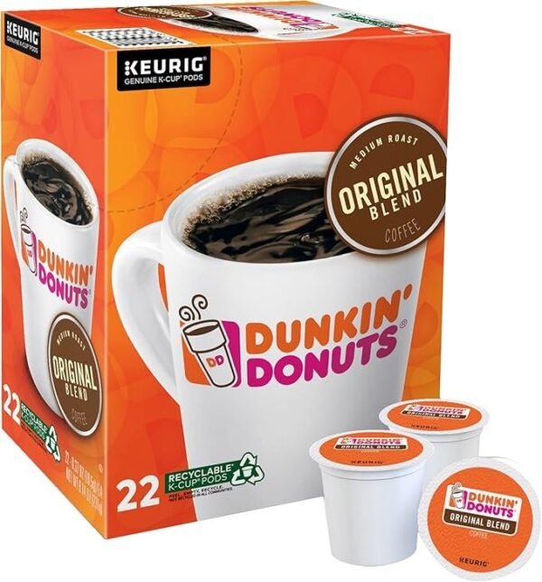 Dunkin' Donuts Medium Roast K-Cup Coffee Pods, Original Blend, 72 ct