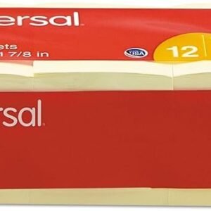 Universal Self-Stick Note Pads, 3 x 3, Yellow, 100-Sheet, 12/Pack