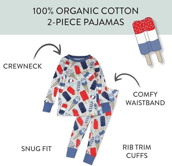 Member's Mark Toddler & Boys 4-Piece Organic Cotton Pajama Set