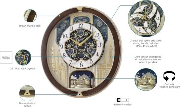 Seiko Melodies in Motion 2024 Musical Wall Clock, Limited Edition Quartz Movement Exclusive