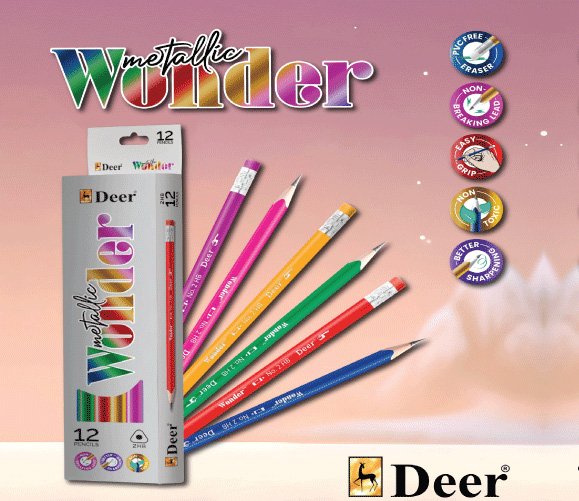 Deer Wonder Metallic Pencil with Eraser Tip