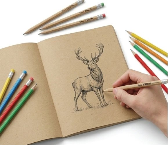 Deer Triangular Pencil with Eraser
