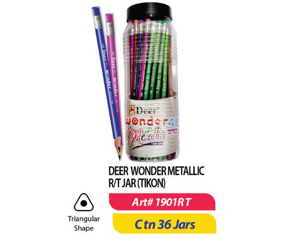 Deer Wonder Metallic Pencils with Eraser