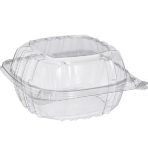 Clear Hinged Container 6X6X3 - White Case - 500/CS