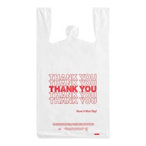 T Sack White Thank You Bag - X Small,2000 Bags Bulk
