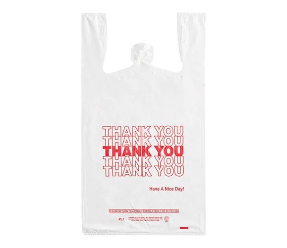T Sack White Thank You Bag - X Small,2000 Bags Bulk
