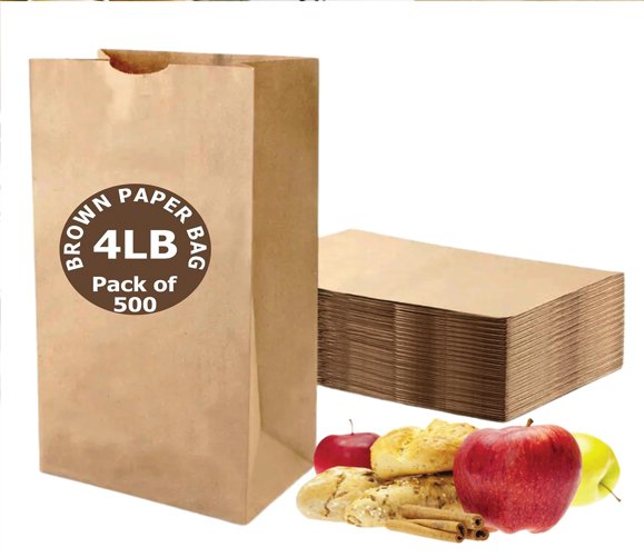 Brown Paper Bag 4 LB 500/CS