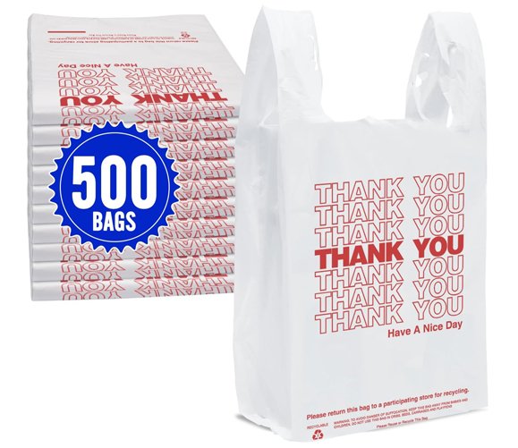 T Sack White Thank You Bag - Extra Large - 500/Case