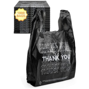 T Sack Black Thank You Bag - Medium - 1000/Case