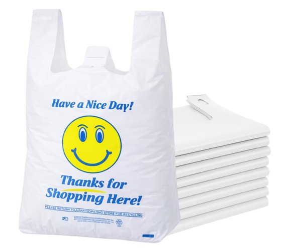 T Shirt Bag Happy Face Large - 800/Case