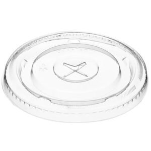 Clear Pet Lid Flat - 32oz - 107mm - Straw Slot - 500/CS