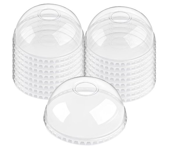 Clear Pet Lid Dome 32 oz - 107mm With Hole - 500CS