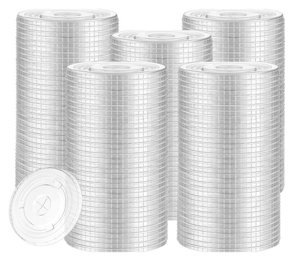 Clear Pet Flat Lid - 16/20/24oz - 98mm Straw Slot - 1000/CS