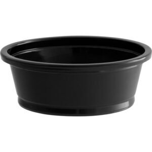 Durable 1.5 oz Black Portion Cups