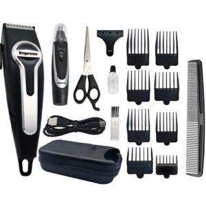 Impress 18pc USB-C Rechargable Hair Clipper + Nose Trimmer