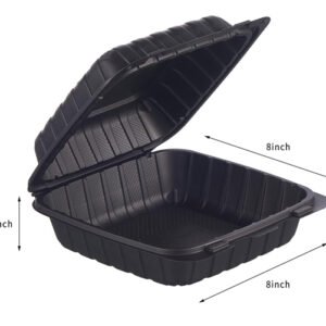 Dart 85HTB1R Foam Hinged Lid Container - 1 Compartment - Black - 200/CS