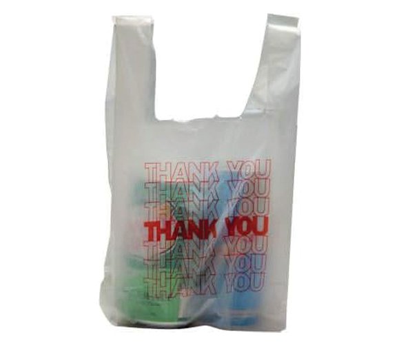 T Sack White Thank You Bag - X Small,2000 Bags Bulk