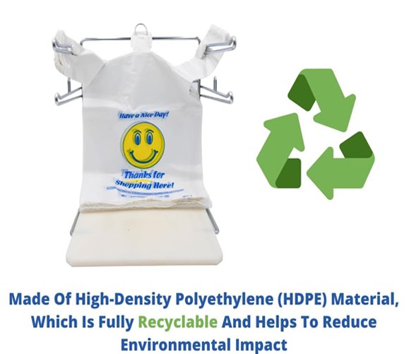 T Shirt Bag Happy Face Large - 800/Case