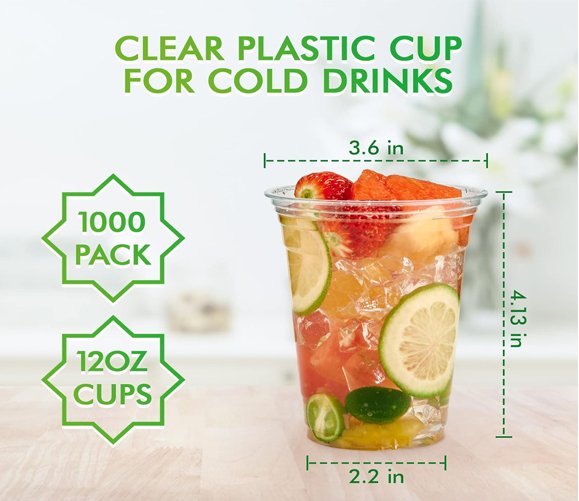 Clear Pet Cup 12oz - 98mm - 1000Case