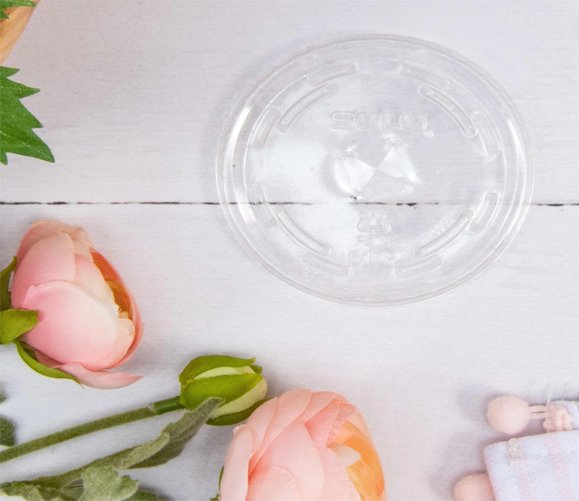 Clear Pet Flat Flat 9 oz - 92-93mm Straw Slot - 1000/CS