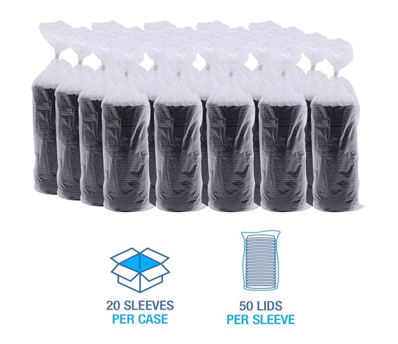 Hot Paper Cup Travel Lid Black 8 oz - 1000/case