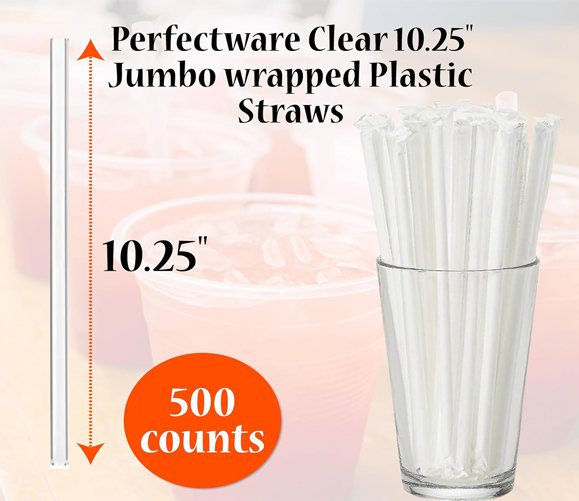 Straw Wrapped Jumbo 10.25 - Individual - 500/CS