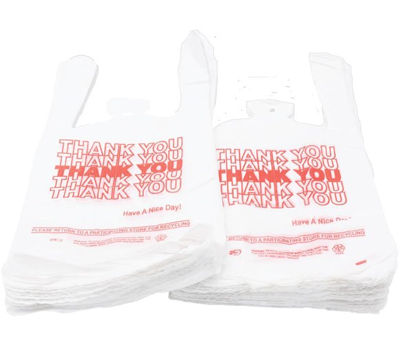 T Sack White Thank You Bag - X Small,2000 Bags Bulk