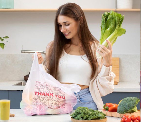 T Sack White Thank You Bag - Extra Large - 500/Case