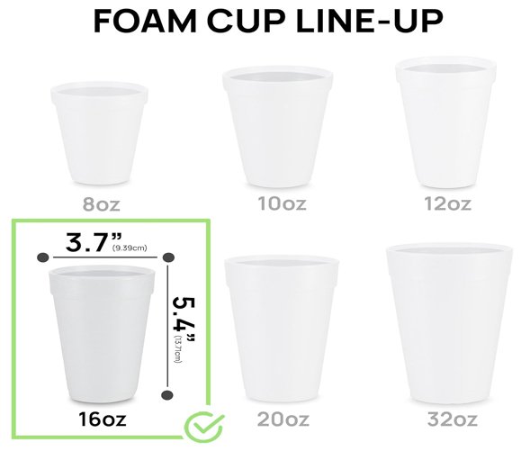Convermex 16 oz Foam Cup - 16B16 - 500/CS