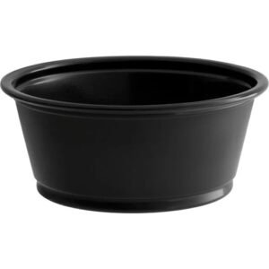 Durable 3.25 oz Black Portion Cups