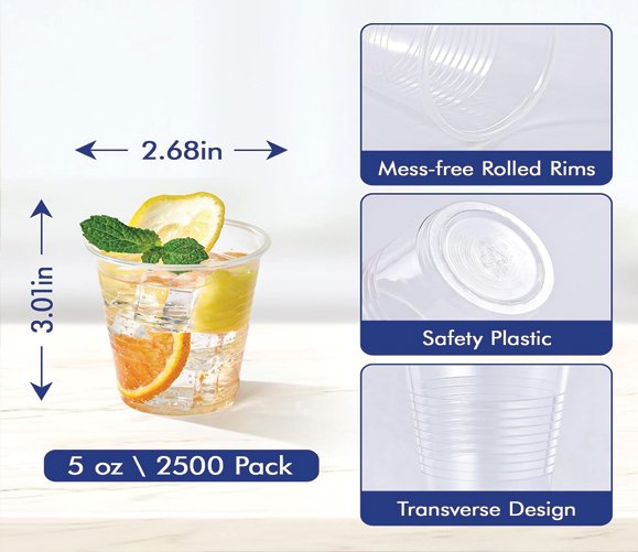 Translucent Plastic Cold Cup 5 oz - 2500 Cups