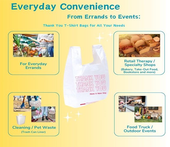 T Sack White Thank You Bag - Large 11.5 x 6.5 x 21 -1000Case