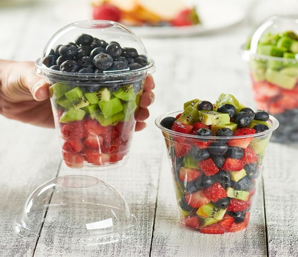 Clear Pet Lid Dome - 12/16/20/24oz - 98mm With Hole - 1000/CS