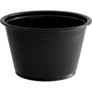 Durable 4 oz Black Portion Cups