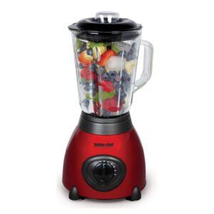Better Chef 500-watt Red Stainless Base Glass Jar Blender
