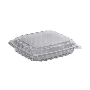 Clear Hinged Lid Container Shallow 8Ã—8Ã—2