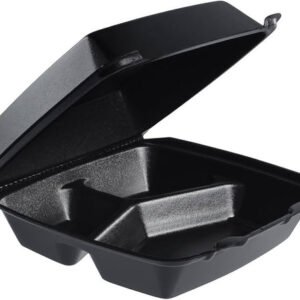 Dart 85HTB3R Foam Hinged Lid Container 3 compartment