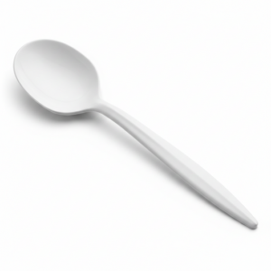 Sleek White Medium Soup Spoon Set