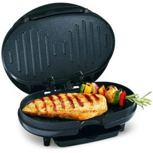 Compact burger/steak/chicken grill black