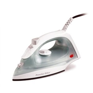 Adjustable steam iron w/spray and non-stick